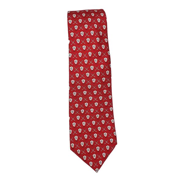 Vineyard Vines Country Club of Indianapolis Tie Mens Red Foulard Silk USA - Picture 2 of 5